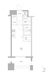 エンクレスト博多RIVERSIDE ワンルームの間取図画像