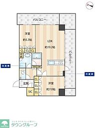福岡大名ガーデンシティ・テラス 2LDKの間取図画像