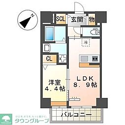 セラヴィ箱崎 1LDKの間取図画像