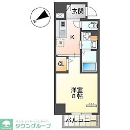 セラヴィ箱崎 1Kの間取図画像
