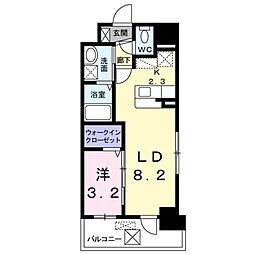エンブレイス博多駅南 1LDKの間取図画像