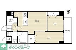 OAKVILLA薬院クラス 2LDKの間取図画像