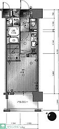 エンクレスト渡辺通南 1Kの間取図画像
