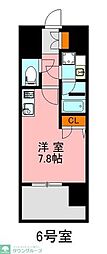 デュ・レジア博多レジデンス ワンルームの間取図画像