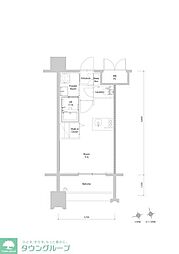エンクレスト博多EXCEED ワンルームの間取図画像
