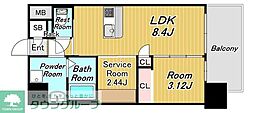 サードプレイス吉塚駅前 1SLDKの間取図画像