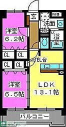 シェソワ高宮 2LDKの間取図画像