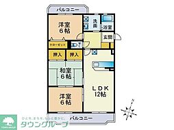 グランデージ空港南 3LDKの間取図画像