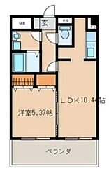 パークラガッツア 1LDKの間取図画像