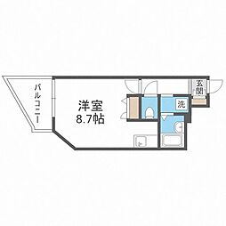レジディア博多 ワンルームの間取図画像
