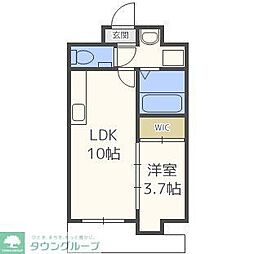 ルッシェ竹下駅前 1LDKの間取図画像