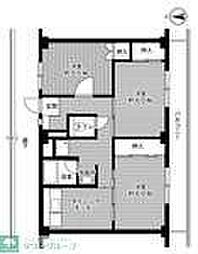 ビレッジハウス檜原3 3DKの間取図画像