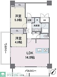 アビターレ薬院南 2LDKの間取図画像