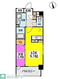 グラン ソレイユ井尻駅前 1LDKの間取図画像