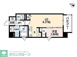F・polpo 1LDKの間取図画像