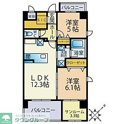 Sun・Blesso塩原 2SLDKの間取図画像