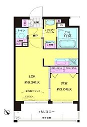 エフ・パルク高宮 1LDKの間取図画像