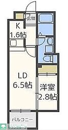 グランフォーレプライム西公園 1LDKの間取図画像