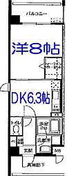 トゥリートップ 1DKの間取図画像