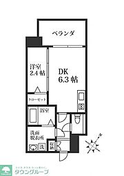 モダンパラッツォ博多駅南AXIA 1DKの間取図画像