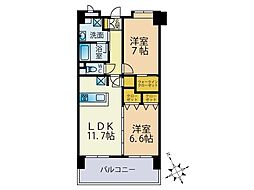ヘスティア大濠 2LDKの間取図画像