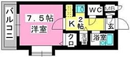 プレデュ・パルク壱番館 1Kの間取図画像