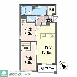 コンフォート H2026 2LDKの間取図画像