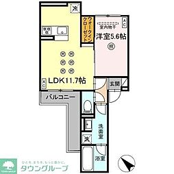 (仮称)D-ROOM東雲町 1LDKの間取図画像