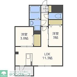 BLUECROSS西公園 2LDKの間取図画像