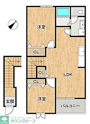 グランソレイユN 2LDKの間取図画像