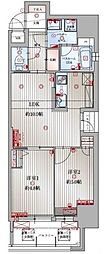アクタス博多駅東2スクエア 2LDKの間取図画像
