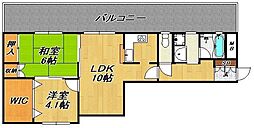 エテルナ大濠アウレー 2LDKの間取図画像