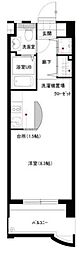 ハウトン薬院 ワンルームの間取図画像