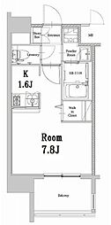 エンクレストベイ天神EAST 1Kの間取図画像