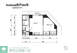 テングッドアラト 1LDKの間取図画像