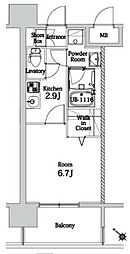 エンクレスト博多LIBERTY 1Kの間取図画像