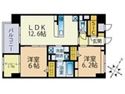 ブレス南福岡駅前 2SLDKの間取図画像