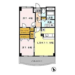 アム・フルッス 2LDKの間取図画像