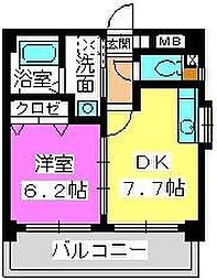 ジュネス小笹 1DKの間取図画像