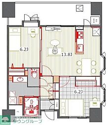 アントゥール薬院 2LDKの間取図画像
