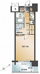 エンクレスト天神2 1Kの間取図画像