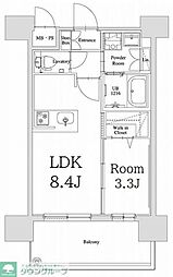 エンクレスト天神GLEE 1DKの間取図画像