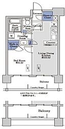 ルキシア薬院 1LDKの間取図画像