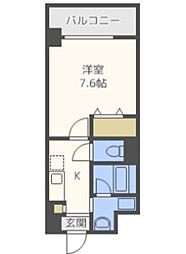 アンビシャス江崎 1Kの間取図画像