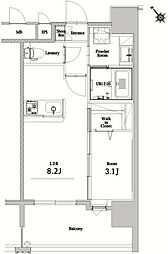 エンクレストベイ天神東2 1LDKの間取図画像