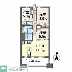 Nudgeone.照葉 3LDKの間取図画像