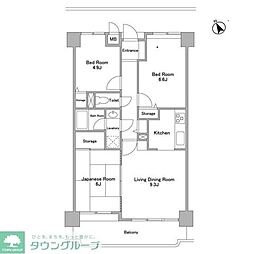 香椎東映マンション 3LDKの間取図画像