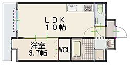 ルッシェ竹下駅前 1LDKの間取図画像