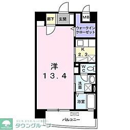 スカイウィング 1Kの間取図画像