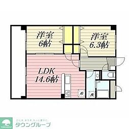 ファミーユ・シオハマ 2LDKの間取図画像
